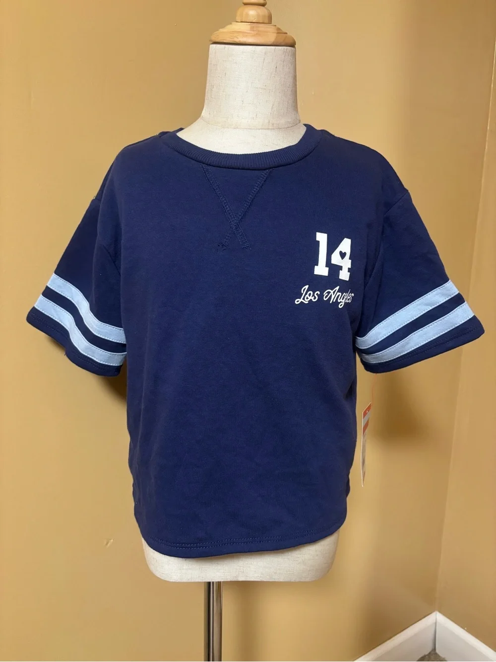 Cat & Jack Girls' Short Sleeve French Terry Sporty T-Shirt - Blue